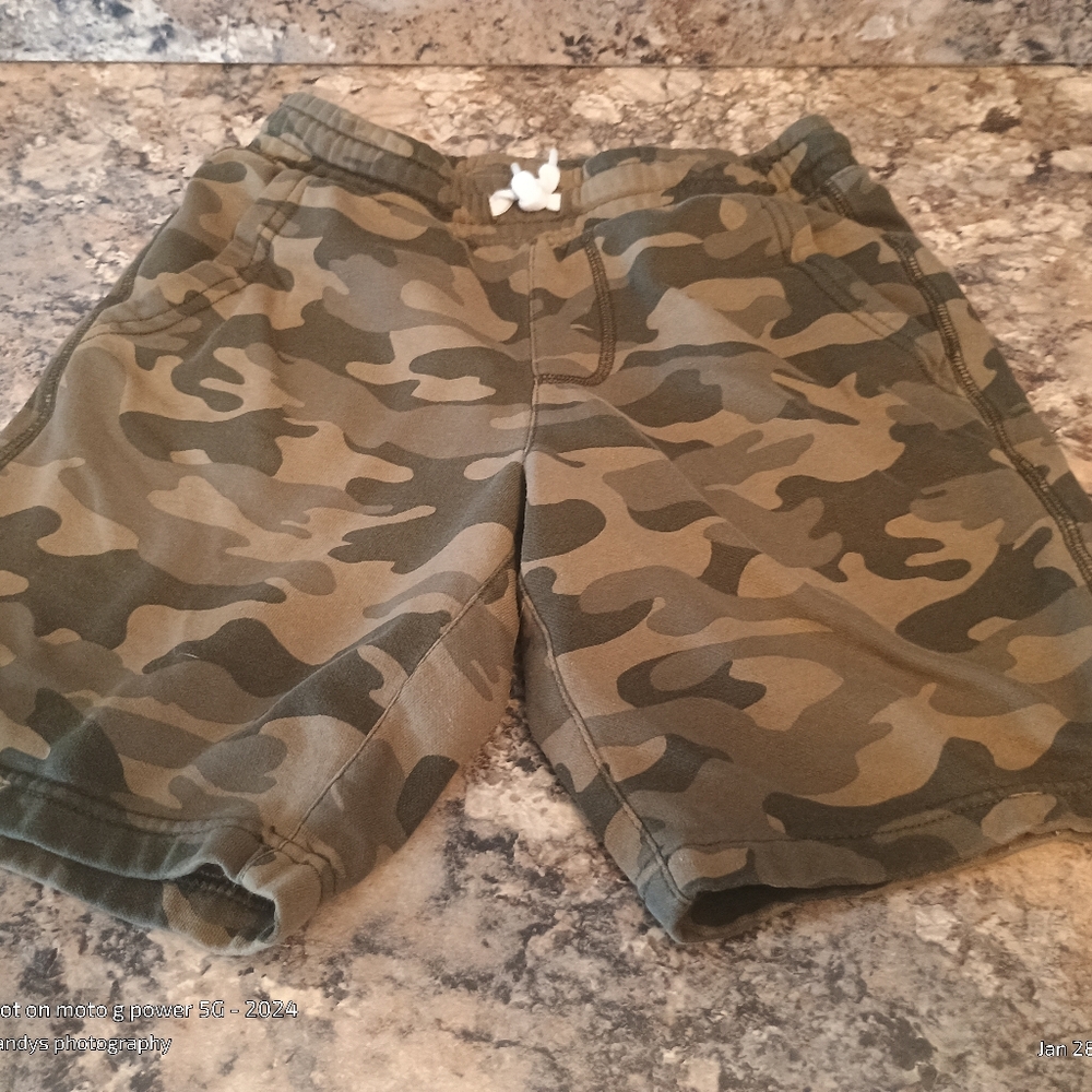 Camouflage Elastic Waist Stretchy Old Navy Boys Camouflage Shorts Size Large